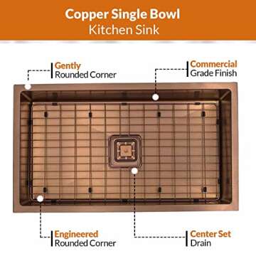 Strictly Sinks 32 Inch Copper Undermount Kitchen Sink