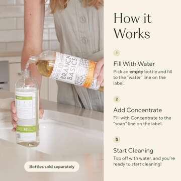 Branch Basics Concentrate REFILL- Multi-surface All Purpose Cleaner Concentrate - Laundry, Kitchen, and Bathroom Cleaner (33.8 Oz) Fragrance-Free