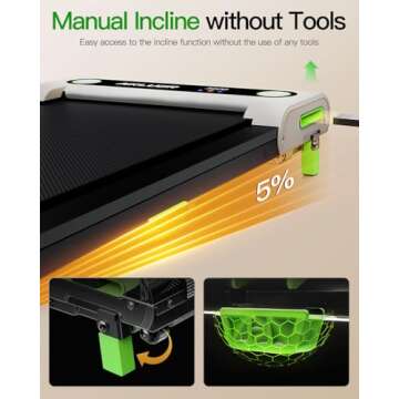 Akluer Walking Pad with Incline, Incline Walking Pad Treadmill for Home, 2.5 HP Under Desk Treadmill Small with Remote Control, Walking Pad Small Treadmill with LED Display