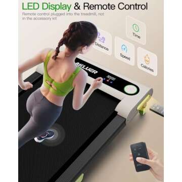Akluer Walking Pad with Incline, Incline Walking Pad Treadmill for Home, 2.5 HP Under Desk Treadmill Small with Remote Control, Walking Pad Small Treadmill with LED Display