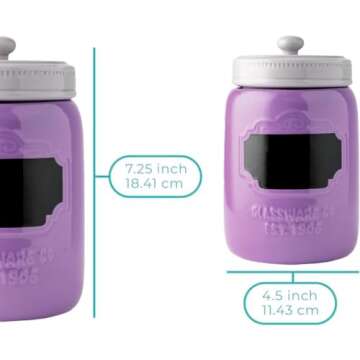 Mason Jar Ceramic Canister Set - Decorative Kitchen Storage