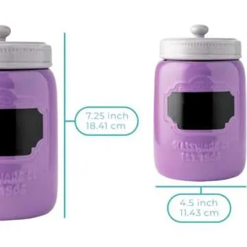 Mason Jar Ceramic Canister Set - Decorative Kitchen Storage