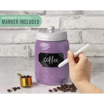 Mason Jar Ceramic Canister Set - Decorative Kitchen Storage