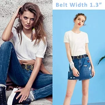 Stylish Taffeta Alley Black Leather Belts for Women