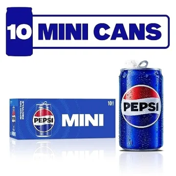 Pepsi Mini Cans 7.5oz Pack of 10 - Refreshing Taste!