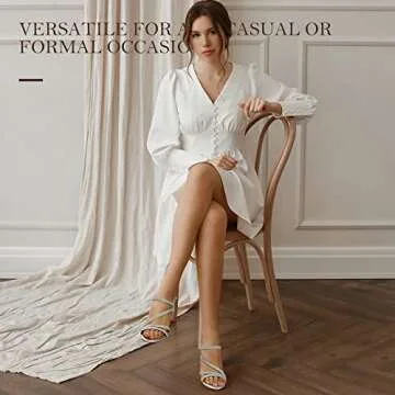 IDIFU Women's Dressy Strappy 2 Inch Low Kitten Heel Open Toe Sandals Dress Shoes for Woman Lady in Bridal Dance Evening(Silver Glitter, 8)