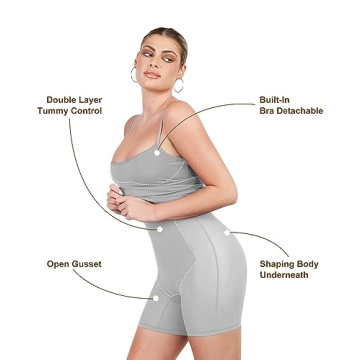 Popilush Shapewear Dress with Built-in Bra for Comfort