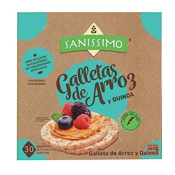 Sanissimo Rice and Quinoa Crackers, Gluten Free, 30 Individually Wrapped Snack Packs, With two crack...