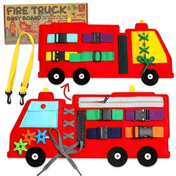 Busy Board, Montessori Toddler Activity Board, Sensory Board for Learning Fine Motor Skills, Car Rid...