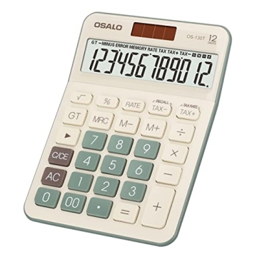 Desktop Calculator Large LCD Display 12 Digit Number Big Button Tax Financial Accounting Calculator,...