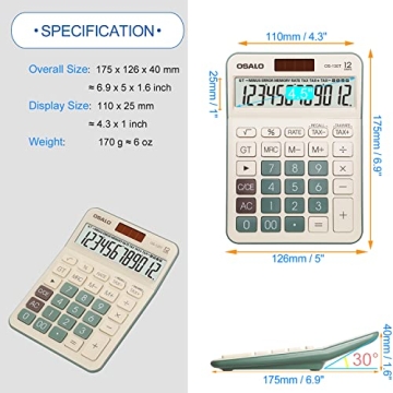 Desktop Calculator with Large LCD Display for Easy Use