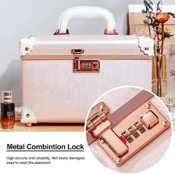 urecity Retro Leather Makeup Case - Stylish & Portable