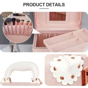 urecity Retro Leather Makeup Case - Stylish & Portable