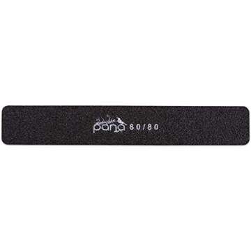 10pcs - PANA Jumbo Double-Sided Emery Nail File for Manicure, Pedicure, Natural, and Acrylic Nails - Black (Grit 80/80)