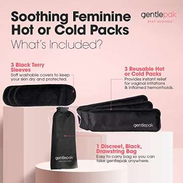 Gentlepak Reusable Perineal Ice & Heat Paks with Washable Sleeves for Postpartum, Pregnancy & Hemorr...