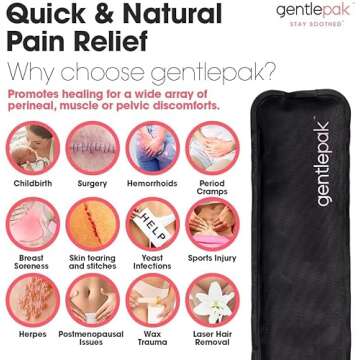 Gentlepak Reusable Perineal Ice & Heat Paks with Washable Sleeves for Postpartum, Pregnancy & Hemorrhoid Pain Relief, Multi Use Kids, Muscle, Vaginal Discomfort (3-Pack)