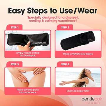 Gentlepak Reusable Perineal Ice & Heat Paks with Washable Sleeves for Postpartum, Pregnancy & Hemorrhoid Pain Relief, Multi Use Kids, Muscle, Vaginal Discomfort (3-Pack)