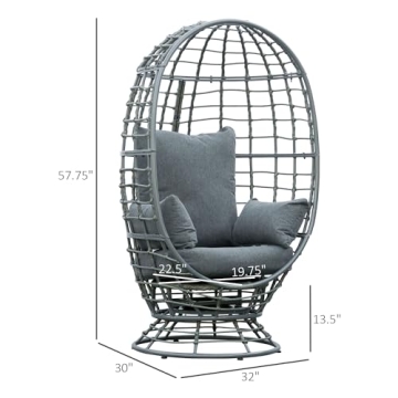 Outsunny Wicker Egg Chair - Stylish 360 Outdoor Relaxation
