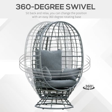 Outsunny Wicker Egg Chair - Stylish 360 Outdoor Relaxation