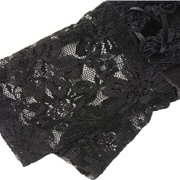 Stylish BABEYOND Lace Up Fingerless Gloves for Parties