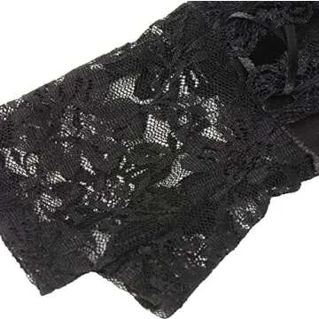 Stylish BABEYOND Lace Up Fingerless Gloves for Parties