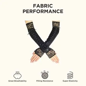 Stylish BABEYOND Lace Up Fingerless Gloves for Parties