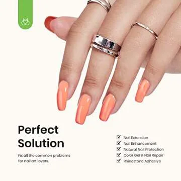 Beetles 3 Pcs Beetles Builder Gel No Wipe Base Top Coat Set, Shine Finish and Long Lasting, Soak Off LED Transparent Builder Strengthener Hard Gel,Glossy Gel for Nail Art