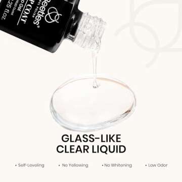 Beetles 3 Pcs Beetles Builder Gel No Wipe Base Top Coat Set, Shine Finish and Long Lasting, Soak Off LED Transparent Builder Strengthener Hard Gel,Glossy Gel for Nail Art