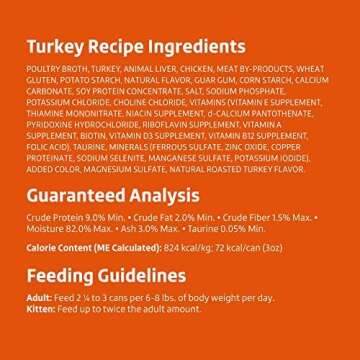 Amazon Brand - Wonder Bound Gourmet Wet Cat Food in Gravy Variety Pack (Turkey, Chicken, Beef), Poultry, Made in USA, 3 Ounce (Pack of 24)