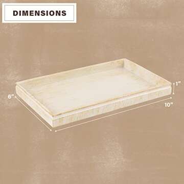 Creative Scents Rustic Luxe Decorative Coffee Table Tray - Decor Tray for Home Decor Works as a Perfume and Bathroom Counter Organizer, Ottoman Tray, or Table Centerpieces for Dining Room 10"Lx6"Wx1"H