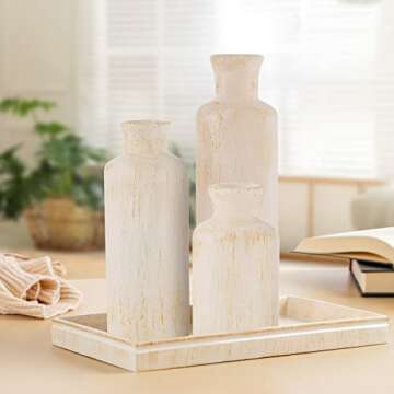 Creative Scents Rustic Luxe Decorative Coffee Table Tray - Decor Tray for Home Decor Works as a Perfume and Bathroom Counter Organizer, Ottoman Tray, or Table Centerpieces for Dining Room 10"Lx6"Wx1"H