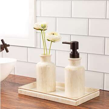 Creative Scents Rustic Luxe Decorative Coffee Table Tray - Decor Tray for Home Decor Works as a Perfume and Bathroom Counter Organizer, Ottoman Tray, or Table Centerpieces for Dining Room 10"Lx6"Wx1"H