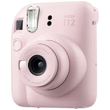 FUJIFILM INSTAX Mini 12 Instant Film Camera (Blossom Pink) Bundle with Fuji Instax Instant Film Sing...