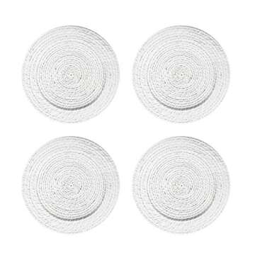 American Atelier Charger Plate Large 13” Set of 4 Decorative Service Plate for Home, Professional ...