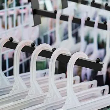 4 Pack Gridwall Waterfall Faceout with 5 Balls 12 Inch Gridwall Clothes Hanger Gridwall Waterfall Faceout Hooks Rectangular Tube Display for Wire Grid and Grid Wall (4, Black)