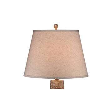 360 Lighting Bentley Farmhouse Rustic Western Table Lamp with Table Top Dimmer 29" Tall Brown Leaf Hammered Pot Metal White Shade for Living Room Bedroom House Bedside Nightstand Home Office
