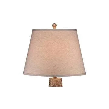 360 Lighting Bentley Farmhouse Rustic Western Table Lamp with Table Top Dimmer 29" Tall Brown Leaf Hammered Pot Metal White Shade for Living Room Bedroom House Bedside Nightstand Home Office