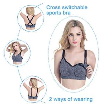 Aerfine Womens Seamless Sleep Nursing Bra 3-Pack - Comfort & Style