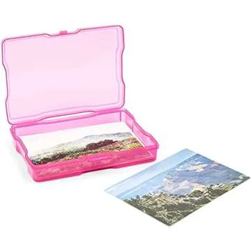 Paper Junkie 4 x 6 Inch Photo Storage Box with 6 Inner Cases, Plastic Box, Crafts, Seeds, Art Supplies, Craft Organizers and Storage for Home, School, Classroom (7 Pieces) - Sticker Box Organizer