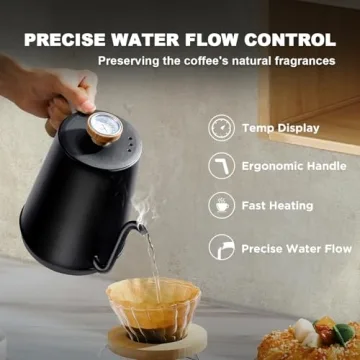 Nueve&Five Gooseneck Electric Kettle with Thermometer