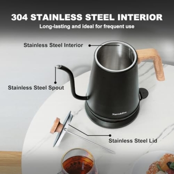 Nueve&Five Gooseneck Electric Kettle with Thermometer