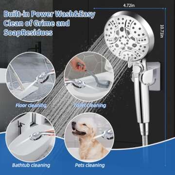 10 Modes Handheld RV Shower Head with Hose for Home