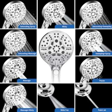 10 Modes Handheld RV Shower Head with Hose for Home