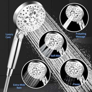 10 Modes Handheld RV Shower Head with Hose for Home
