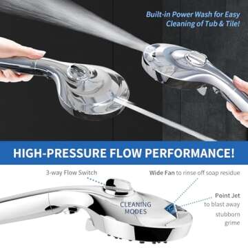 10 Modes Handheld RV Shower Head with Hose for Home