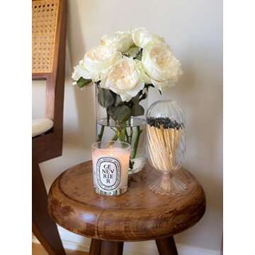 Glass Match Holder Cloche - Black Tipped Matches - Hand-Blown Glass