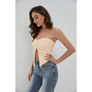MISSACTIVER Women’s Y2K Twist Front Tube Top for Summer