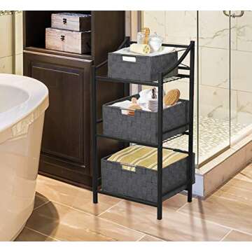 Sorbus Set of 9 Storage Baskets for Organizing, Mesh Hand-Woven Design, Linen Closet Organizers and Storage, Organizer Storage Baskets for Shelves, Variety Pack Organizers and Storage (Gray)