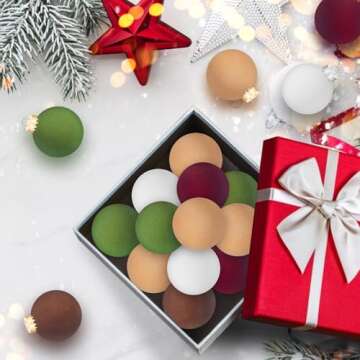 25PCS Velvet Christmas Ornaments,Flocked Ornaments,Shatterproof Bulk Christmas Balls Ornaments,Xmas Tree Ornaments,Christmas Hanging Ornament Christmas Tree Decorations Set(2.36 Inch)+1