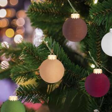 25PCS Velvet Christmas Ornaments,Flocked Ornaments,Shatterproof Bulk Christmas Balls Ornaments,Xmas Tree Ornaments,Christmas Hanging Ornament Christmas Tree Decorations Set(2.36 Inch)+1